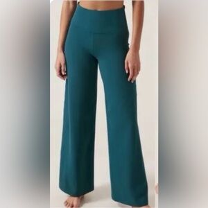 EUC Athleta Elation Wide Leg Pant Yoga Pilates Leggings Small Petite Dark Teal